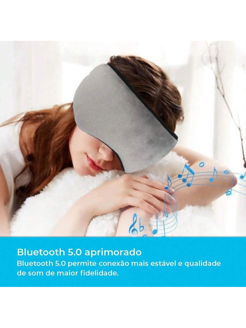 Máscara De Dormir Tapa Olhos Fone De Ouvido Bluetooth